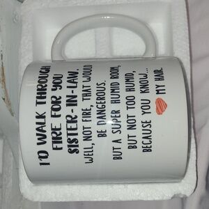 New! Ceramic white Sister in Law coffee mug
